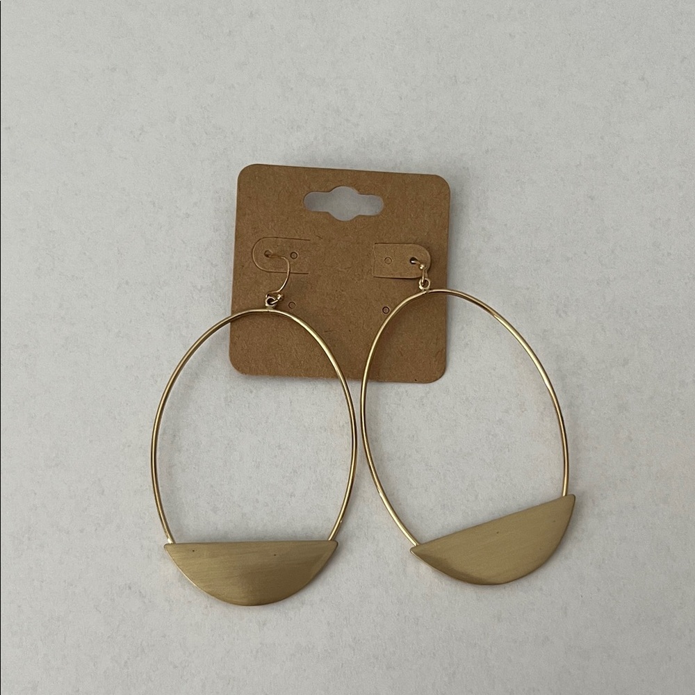 Park Lane Nouveau Gold Oval Half-Moon Earrings